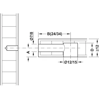 Connector housing MINIFIX Ø15mm, H16.5mm, for wood thickness from 23mm