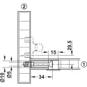 Ekscentrikas MINIFIX Ø15mm, H18mm, plokštės storis min. 26mm