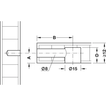 Connector housing MINIFIX Ø15mm, H19.5mm, for wood thickness from 29mm