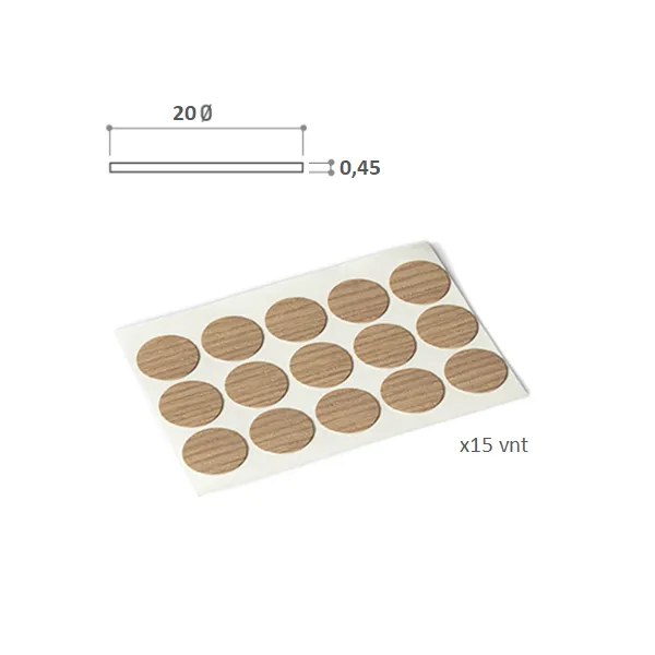 Dangtelis klijuojamas D20 balintas ąžuolas (4557)(15vnt)