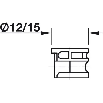 Connector housing MINIFIX Ø15mm, H12.5mm, for wood thickness from 16mm