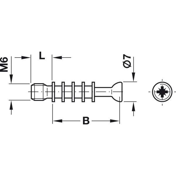 Sąvarža Minifix M200, 7,5x34mm, M6 sriegis