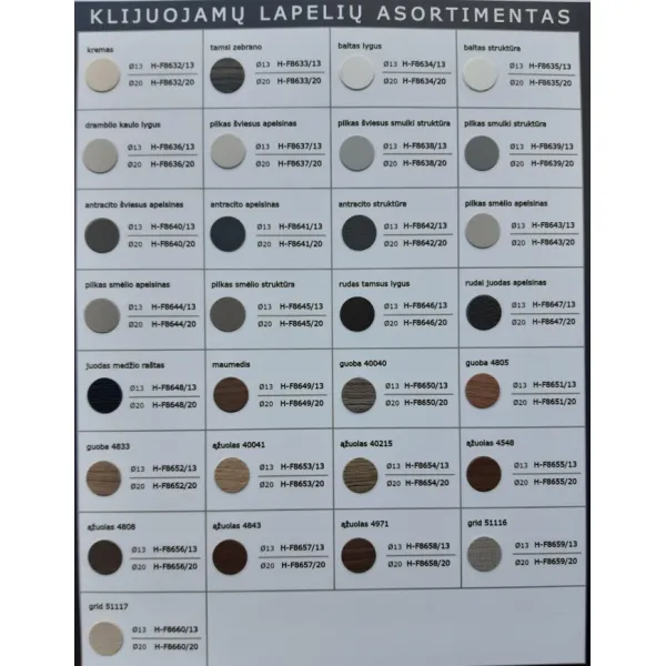 Dangtelis klijuojamas D13 wenge pilkas (9005)(20vnt)