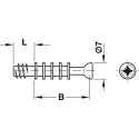 Connecting bolt Minifix M200, for drill hole Ø5mm, with bolt head Ø7mm