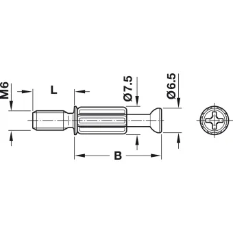 Connecting bolt, S200, reduced play, with M6 thread