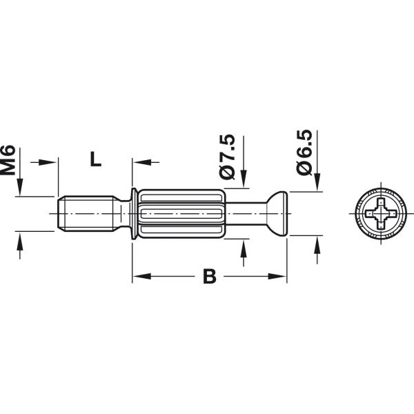 Sąvarža 7,5x34mm, M6 sriegis pilka