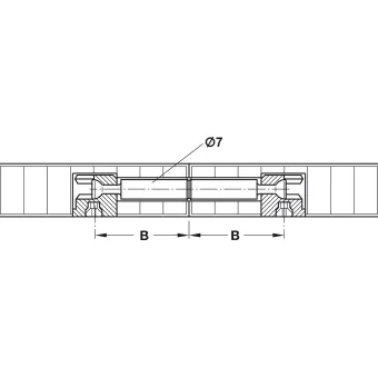 Double-ended bolt, Häfele Minifix®, with ridge, bolt hole Ø7mm