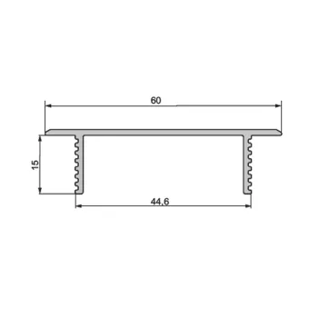 Ventilation grill aluminum 60x485mm