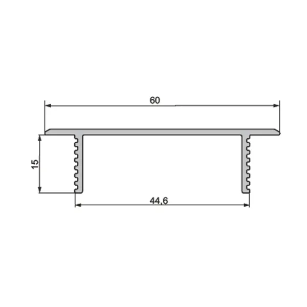 Ventilation grill aluminum 60x485mm