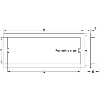 ventilation trims, plastic, with fixing clips, with louvres