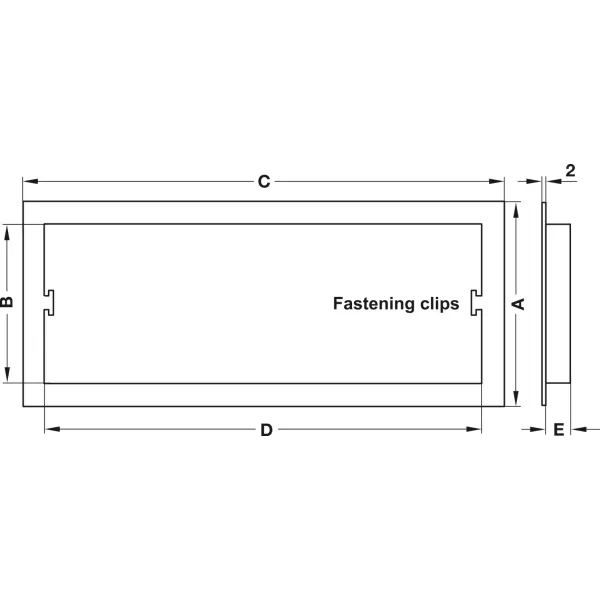 ventilation trims, plastic, with fixing clips, with louvres