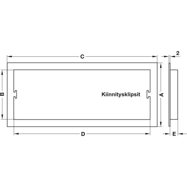 ventilation trims, plastic, with fixing clips, with louvres