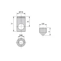 Jungtis M6 10x12,5mm,