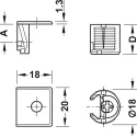Cabinet connector, Tab 18, with tensioner