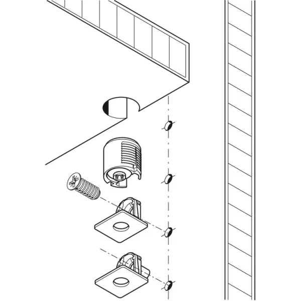 Cabinet connector, Tab 18, with tensioner