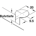 Jungtis RAFIX 20x14,2 ruda su lank S19 HAFELE