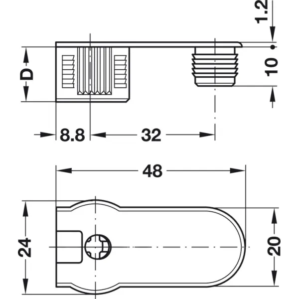 Jungtis RAFIX 20x14,2mm, balta S19mm,