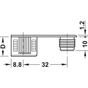 Connector housing, Rafix 20 system, with dowel, plastic
