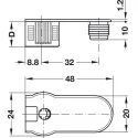 Connector housing, Rafix 20 N system, without dowel, zinc alloy, with ridge