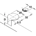 Connector housing, Rafix 20 N system, without dowel, zinc alloy, with ridge