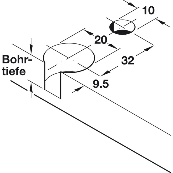 Connector housing, Rafix 20 N system, without dowel, zinc alloy, with ridge