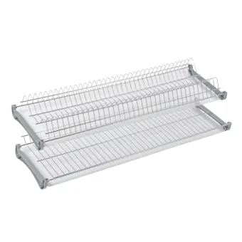 Dish rack, W600mm, double-level, 4 top mounted fasteners, w/out aluminum rods