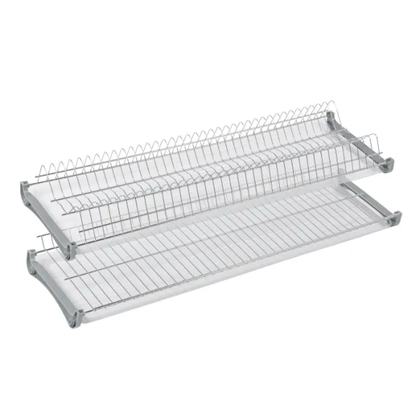 Dish rack, W600mm, double-level, 4 top mounted fasteners, w/out aluminum rods