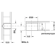 Jungtis ONEFIX 20x15 8x12,5 pilka HAFELE