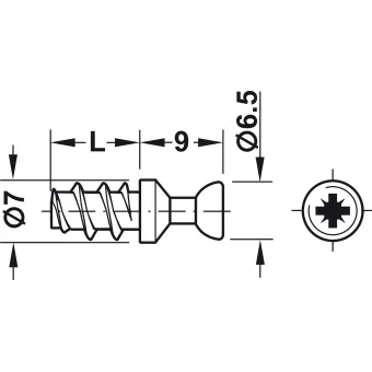 Connecting bolt, Häfele Rafix M20