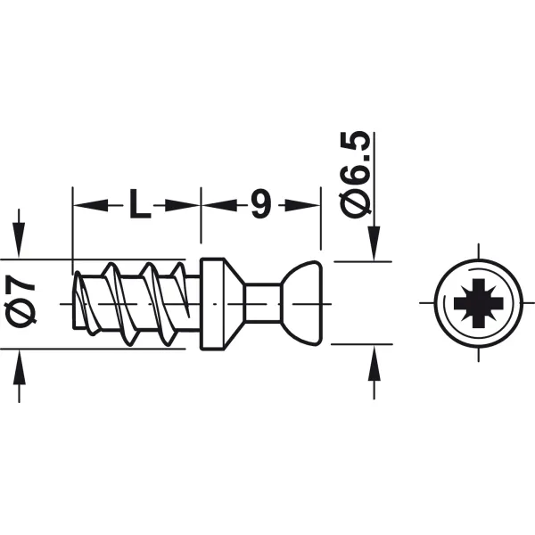 Connecting bolt, Häfele Rafix M20