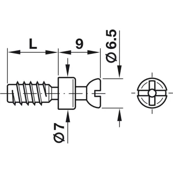 Connecting bolt, S20, Rafix 20 system, for drill hole Ø5mm