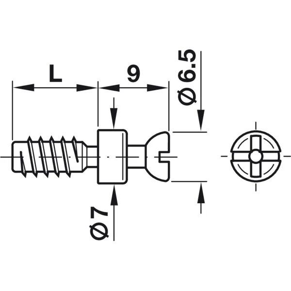 Connecting bolt, S20, Rafix 20 system, for drill hole Ø5mm