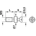 Connecting bolt, Häfele Rafix S20, with M6 thread