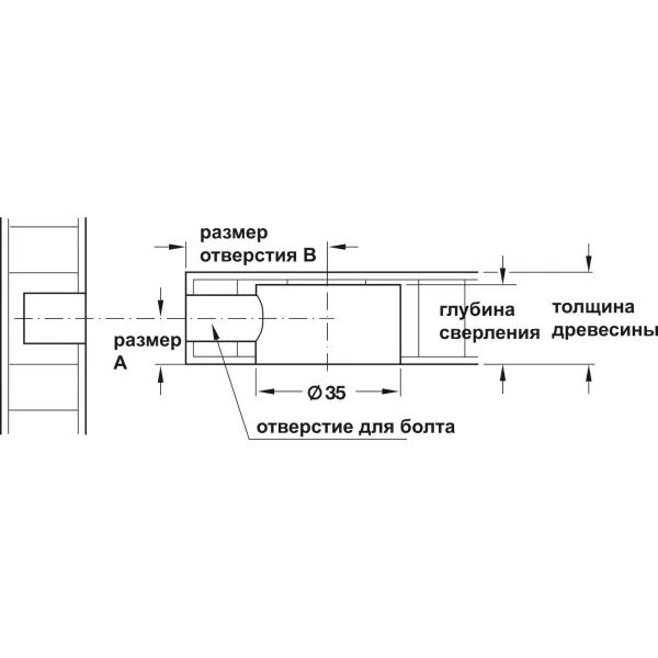 Sąvarža MAXIFIX B35 9.5x28.5 sriegis M8 HAFELE