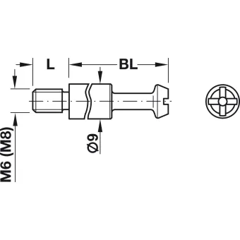 Sąvarža MAXIFIX B55mm, 9,5x48,5mm, sriegis M8