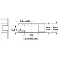 Sąvarža MAXIFIX B55 9.5x48.5 sriegis M8 HAFELE