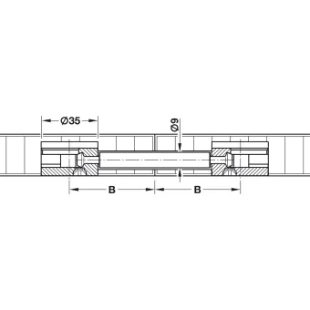 Double-ended bolt, Maxifix system, for Ø8.4mm holes