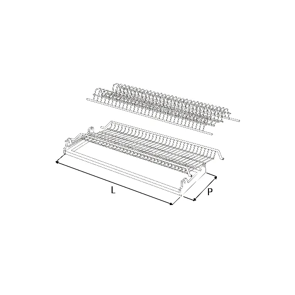 Dish rack 2-piece W800mm with frame stainless steel