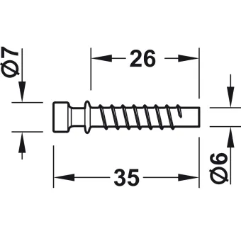 Connecting bolt, Tofix, for drill hole diameter 5mm