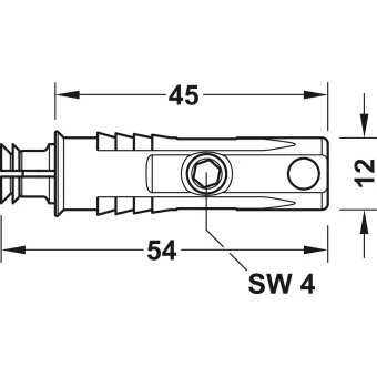 Spreading connector, U Ø12mm L10mm Spreading dowel
