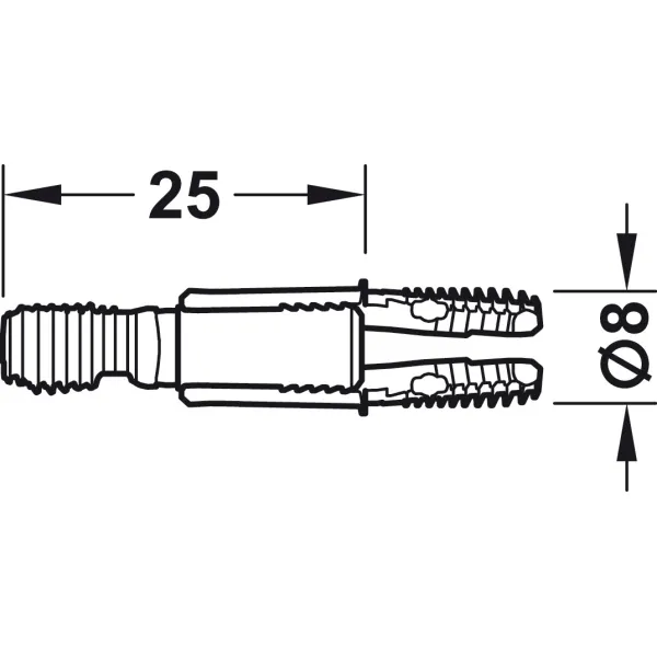 Spreading connector, Häfele Ixconnect SC Ø8mm L25mm, plastic