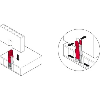 Spreading connector, Häfele Ixconnect SC Ø8mm L25mm, plastic