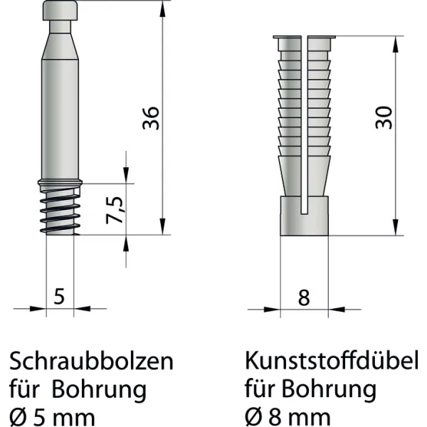 RTA Connector, Häfele Ixconnect SC Ø8mm L60mm, plastic