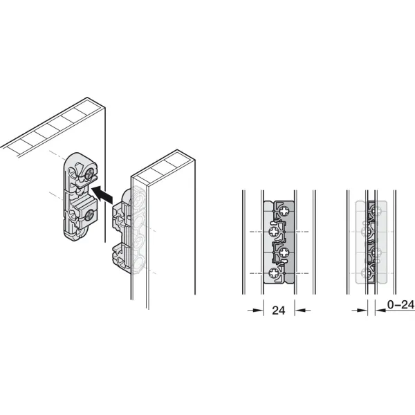 Universal connector, Häfele Ixconnect UC 16x64mm