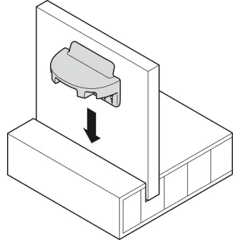Rear panel connector, Häfele Ixconnect RPC G 13/20, for press fitting into the groove