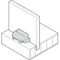 Rear panel connector, Häfele Ixconnect RPC G 13/20, for press fitting into the groove