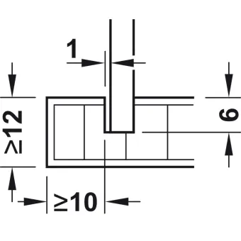 Rear panel connector, Häfele Ixconnect RPC G 13/20, for press fitting into the groove