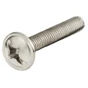 Threaded screw M4x15mm for connecting tube, pan head, cross slot, head Ø10mm. nickel