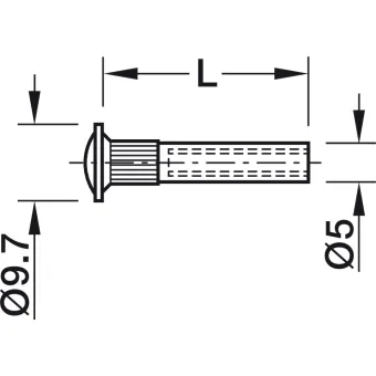 Connecting tube Ø5x27mm, M4 internal thread, for 36-46mm panel, PZ2, pan head, nickel
