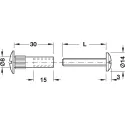 Connecting tube M6 Ø8x30mm for 36-46mm panel, with screw M6x20mm, PZ2, pan head, steel
